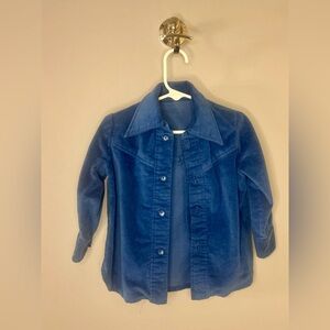 Vintage blue corduroy button up 2-3T